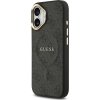 Guess PU Leather 4G Gold Frame MagSafe Zadní Kryt pro iPhone 17 Black