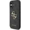 Guess PU 4G Metal Logo Strap Zadní Kryt pro iPhone 17 Black