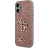 Guess PU Fixed Glitter 4G Metal Logo Zadní Kryt pro iPhone 17 Pink