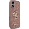 Guess PU Fixed Glitter 4G Metal Logo Zadní Kryt pro iPhone 17 Pink