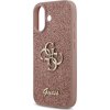 Guess PU Fixed Glitter 4G Metal Logo Zadní Kryt pro iPhone 17 Pink