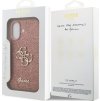 Guess PU Fixed Glitter 4G Metal Logo Zadní Kryt pro iPhone 17 Pink
