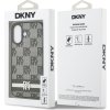 DKNY PU Leather Checkered Pattern and Stripe Zadný Kryt pre iPhone 17 Black