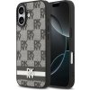 DKNY PU Leather Checkered Pattern and Stripe Zadní Kryt pro iPhone 17 Black