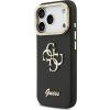 Guess PU Grained 4G Logo Stand Camera Frame Zadní Kryt pro iPhone 17 Pro Black