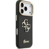 Guess PU Grained 4G Logo Stand Camera Frame Zadní Kryt pro iPhone 17 Pro Black