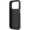 Guess PU Grained 4G Logo Stand Camera Frame Zadní Kryt pro iPhone 17 Pro Black