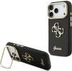 Guess PU Grained 4G Logo Stand Camera Frame Zadní Kryt pro iPhone 17 Pro Black