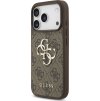 Guess PU 4G Metal Logo Strap Zadní Kryt pro iPhone 17 Pro Brown