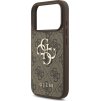Guess PU 4G Metal Logo Strap Zadní Kryt pro iPhone 17 Pro Brown