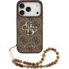 Guess PU 4G Metal Logo Strap Zadní Kryt pro iPhone 17 Pro Brown