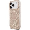 Guess IML Flowers Allover Strap MagSafe Zadní Kryt pro iPhone 17 Pro Pink