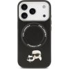 Karl Lagerfeld PU Karl and Choupette Heads Pins MagSafe Zadní Kryt pro iPhone 17 Pro Black