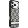 DKNY PU Leather Checkered Pattern and Stripe Zadný Kryt pre iPhone 17 Pro Black