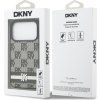 DKNY PU Leather Checkered Pattern and Stripe Zadní Kryt pro iPhone 17 Pro Black