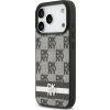 DKNY PU Leather Checkered Pattern and Stripe Zadní Kryt pro iPhone 17 Pro Black