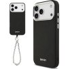 DKNY PU Leather Metal Logo Wrist Chain MagSafe Zadní Kryt pro iPhone 17 Pro Max Black