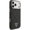 Guess PU Leather 4G Strass Triangle Logo Gold Frame MagSafe Zadní Kryt pro iPhone 17 Pro Max Black