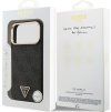 Guess PU Leather 4G Strass Triangle Logo Gold Frame MagSafe Zadní Kryt pro iPhone 17 Pro Max Black