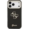 Guess PU Grained 4G Logo Stand Camera Frame Zadní Kryt pro iPhone 17 Pro Max Black