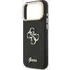Guess PU Grained 4G Logo Stand Camera Frame Zadní Kryt pro iPhone 17 Pro Max Black