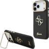 Guess PU Grained 4G Logo Stand Camera Frame Zadní Kryt pro iPhone 17 Pro Max Black