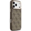 Guess PU Leather 4G Gold Frame MagSafe Zadní Kryt pro iPhone 17 Pro Max Brown