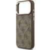 Guess PU Leather 4G Gold Frame MagSafe Zadní Kryt pro iPhone 17 Pro Max Brown