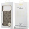 Guess PU Leather 4G Gold Frame MagSafe Zadní Kryt pro iPhone 17 Pro Max Brown