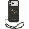 Guess PU 4G Metal Logo Strap Zadní Kryt pro iPhone 17 Pro Max Black