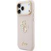 Guess PU Grained 4G Logo Stand Camera Frame Zadní Kryt pro iPhone 17 Pro Max Pink