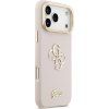Guess PU Grained 4G Logo Stand Camera Frame Zadní Kryt pro iPhone 17 Pro Max Pink