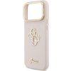 Guess PU Grained 4G Logo Stand Camera Frame Zadní Kryt pro iPhone 17 Pro Max Pink