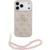 Guess PU 4G Metal Logo Strap Zadní Kryt pro iPhone 17 Pro Max Pink