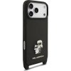 Karl Lagerfeld Saffiano Crossbody Popruh Metal Karl and Choupette Zadný Kryt pre iPhone 17 Pro Max Black