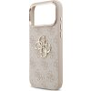 Guess PU Leather 4G Metal Logo Gold Frame Zadní Kryt pro iPhone 17 Pro Max Pink