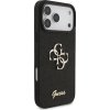 Guess PU Fixed Glitter 4G Metal Logo Zadní Kryt pro iPhone 17 Pro Max Black