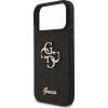 Guess PU Fixed Glitter 4G Metal Logo Zadní Kryt pro iPhone 17 Pro Max Black