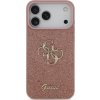 Guess PU Fixed Glitter 4G Metal Logo Zadní Kryt pro iPhone 17 Pro Max Pink