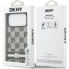 DKNY PU Leather Checkered Pattern and Stripe Zadný Kryt pre iPhone 17 Pro Max Black