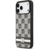 DKNY PU Leather Checkered Pattern and Stripe Zadný Kryt pre iPhone 17 Pro Max Black
