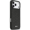 DKNY PU Leather Grid Pattern Magsafe Zadný Kryt pre iPhone 17 Pro Max Black
