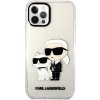 Karl Lagerfeld IML Glitter Karl and Choupette NFT Zadní Kryt pro iPhone 12/12 Pro Transparent