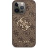 Guess PU 4G Metal Logo Zadní Kryt pro iPhone 13 Pro Brown