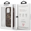 Guess PU 4G Metal Logo Zadní Kryt pro iPhone 13 Pro Brown