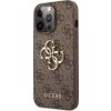 Guess PU 4G Metal Logo Zadný Kryt pre iPhone 13 Pro Brown