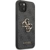 Guess PU 4G Metal Logo Zadní Kryt pro iPhone 13 Grey