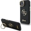 Guess PU Grained 4G Logo Stand Camera Frame Zadní Kryt pro iPhone 13 Black