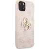 Guess PU 4G Metal Logo Zadní Kryt pro iPhone 13 Pink