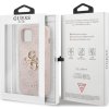 Guess PU 4G Metal Logo Zadní Kryt pro iPhone 13 Pink